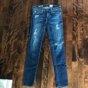 AG legging super skinny ankle ripped jeans ( 24 )